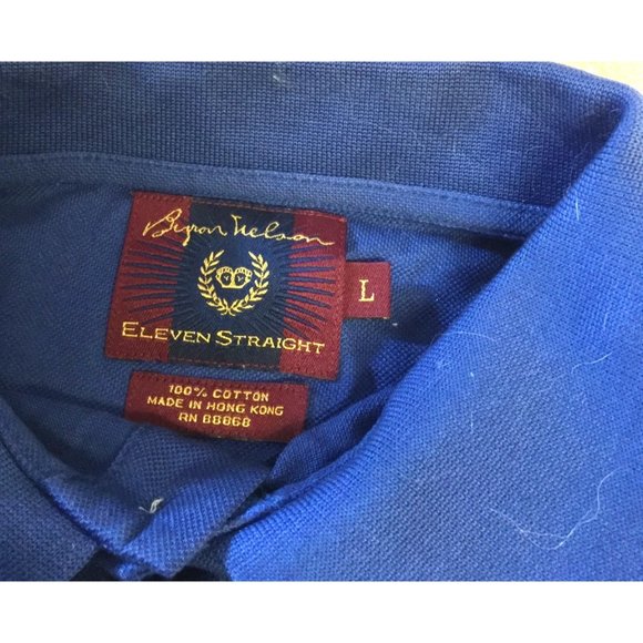 ELEVEN STRAIGHT Bryan Nelson Men's Large L Navy Blue Polo Shirt - Picture 3 of 3